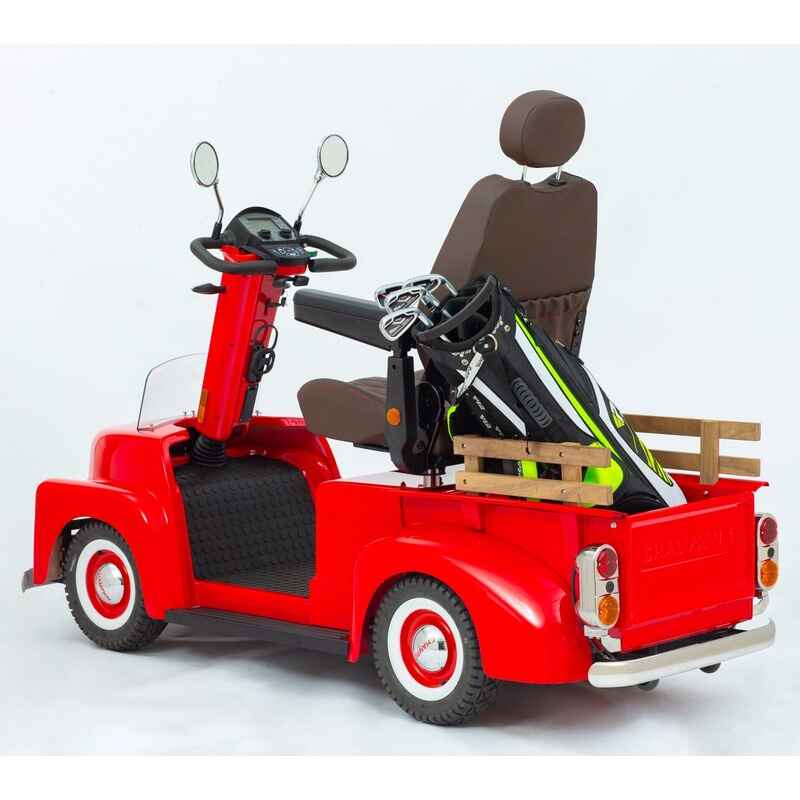 Freedom Champion 57 Mobility Scooter in Red rear isometric view