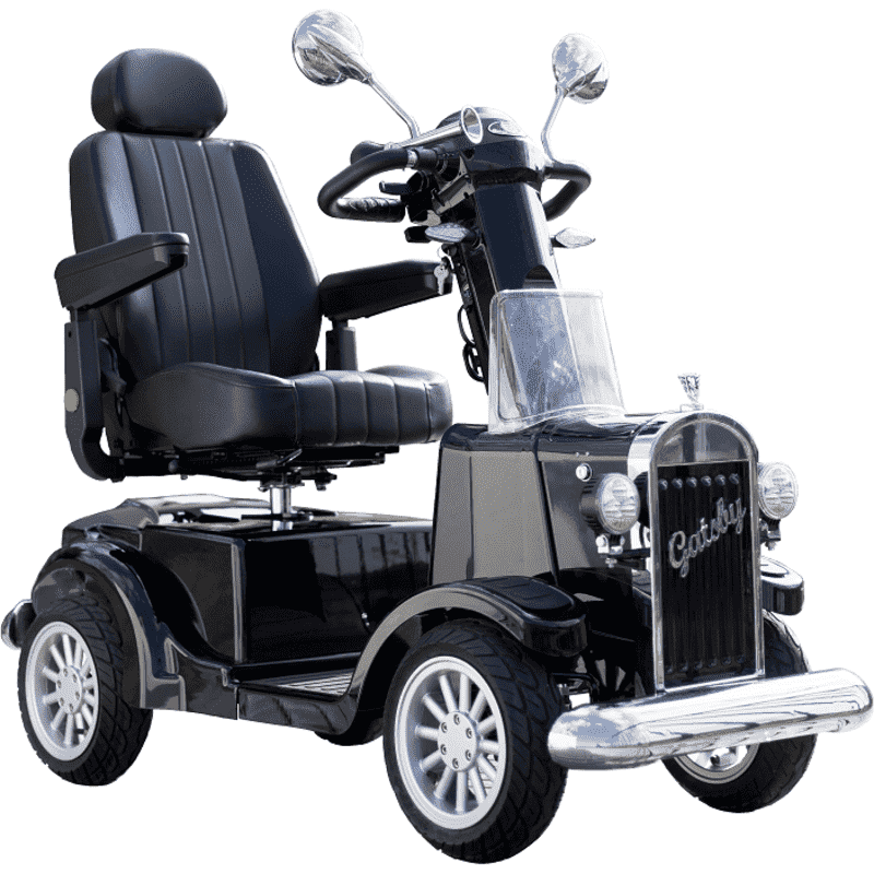 Freedom Gatsby Mobility Scooter in Black front isometric view