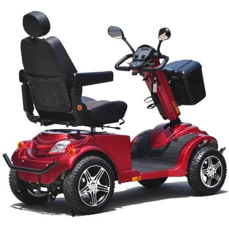 Freedom Hurricane Grand Mobility Scooter in Red rear isometric view