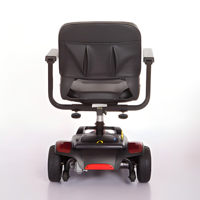 Rear view of the Freedom Lunar 3 mobility scooter in red.