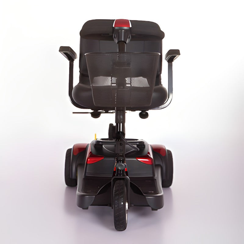 Front view of the Freedom Lunar 3 mobility scooter in red.