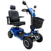 Freedom Odyssey Plus Mobility Scooter in blue front isometric view