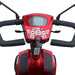 Freedom Odyssey Plus Mobility Scooter in red tiller close up