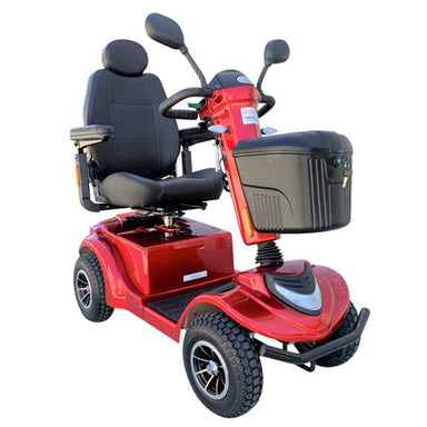 Freedom Satellite Mobility Scooter in red front isometric view