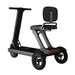 Rear isometric view of the Relync R1 Mobility scooter in Black.