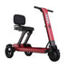 Front isometric view of the Relync R1 Mobility scooter in Red.