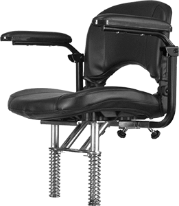 supascoota seat with armrests fitted front view