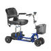 Isometric view of the SupaScoota Sumo Mobility Scooter in Dark Blue