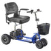 Isometric view of the SupaScoota Sumo Sport Mobility Scooter in Dark Blue