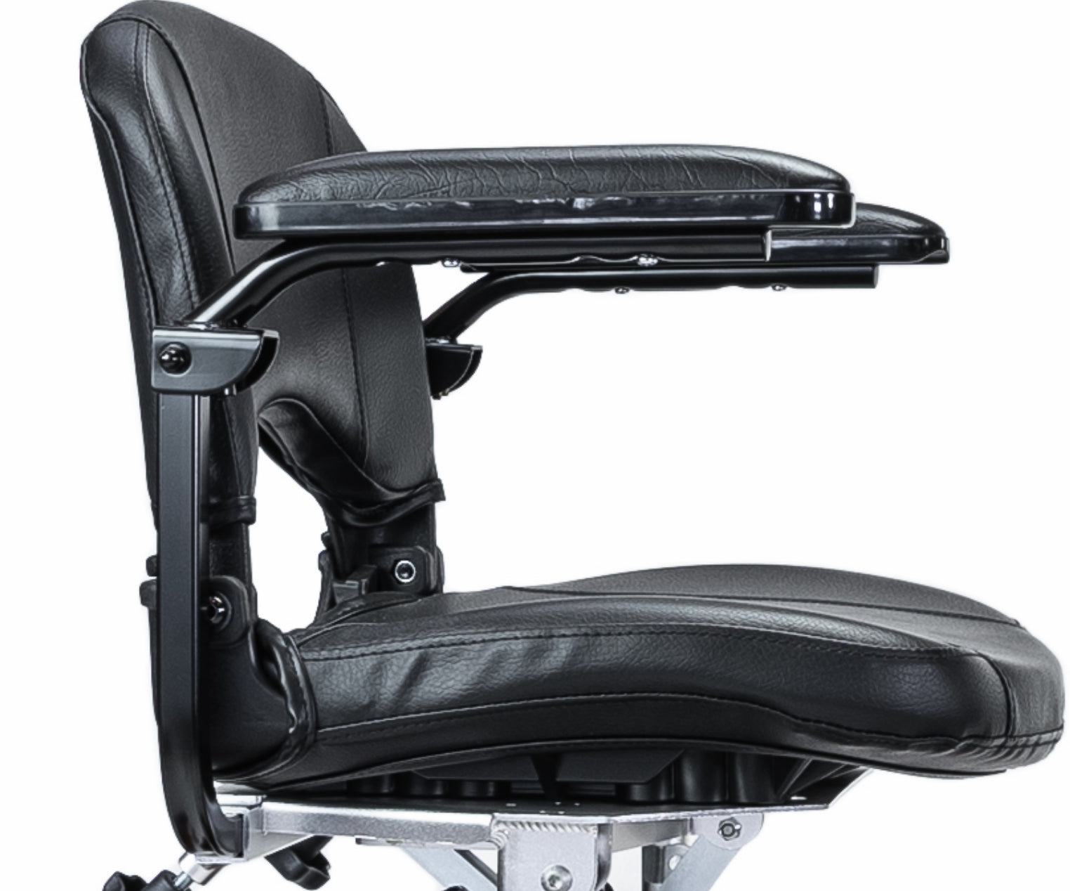 Supascoota seat with armrests attached side view