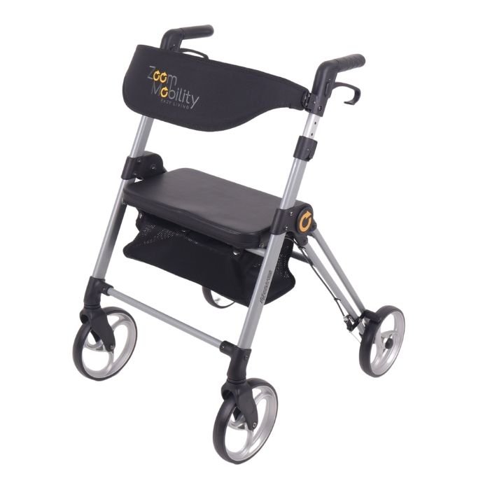 Top Gun Air Max Z01 Rollator Walker in grey from the front view