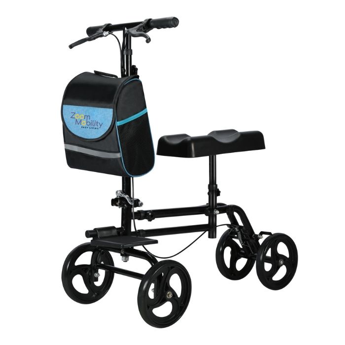 Front view of the Top Gun Knee Walker in Black