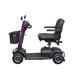 Side view of the Top Gun Lion mobility scooter in purple