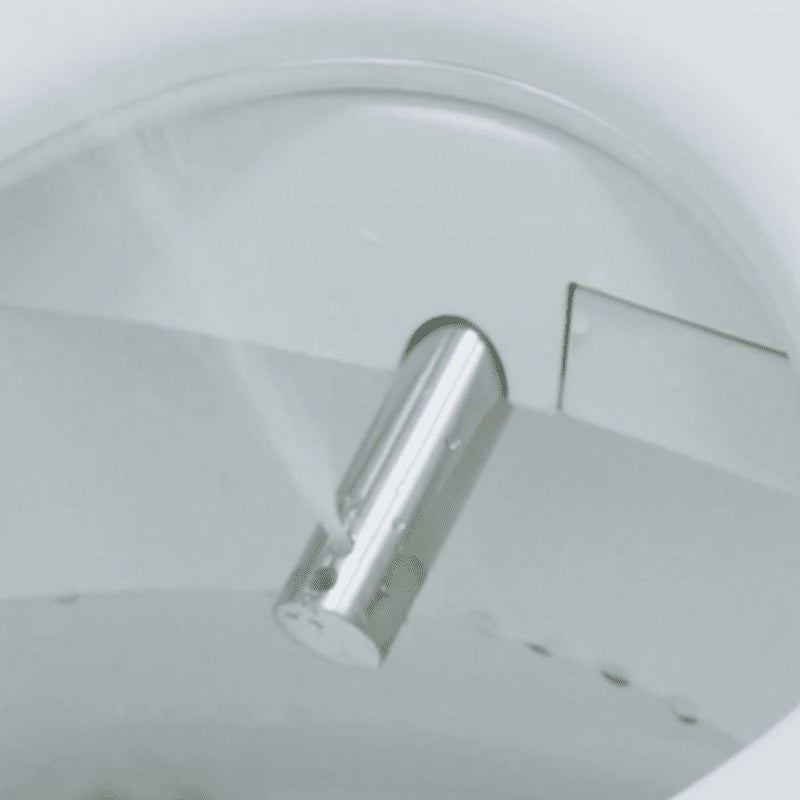 Close up of the bidet spout on Top Gun Royal Flush Toilet Lift SEat for elderly