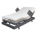 Side view of the Top Gun Royal King Single Adjustable Bed in the elevated position with a matress and optional side rails.