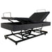 Side view of the Top Gun Royal Plus King Single Adjustable Bed without a matress in the elevated position.