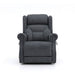 Front view of a Dark Grey coloured Top Gun Valentina Electric Lift Chair in the seated position.