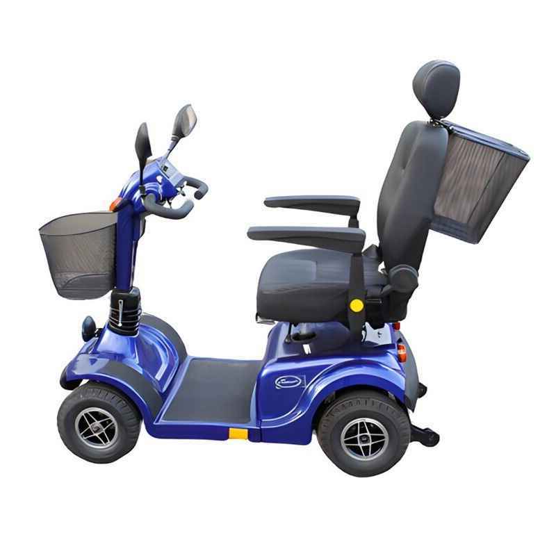 Side view of the Trek Evolution 4 Mobility Scooter in Blue.